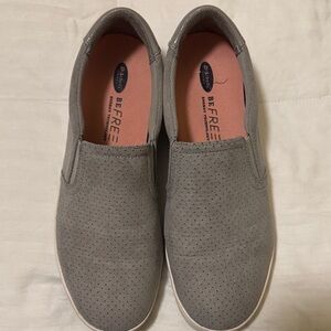 Dr. Scholl's Perforated Gray Slip-On Loafers